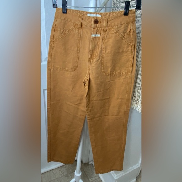 NWT CLOSED Abe Pants In Gold Earth MID WAIST CROPPED RELAXED - Picture 7 of 9